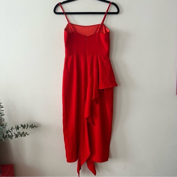 Lovers + Friends Cleo Red Ruffle Midi Dress - Picture 6 of 8